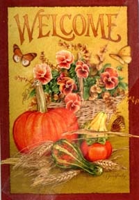 View Welcome Fall Floral Impressions Flag 28"x40" - 71372