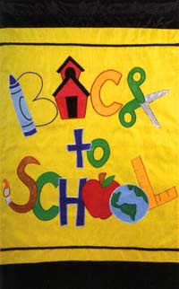 View Back to School Applique Garden Flag 11.5"x18" - 71397