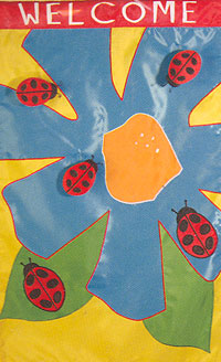 View Pop-Up Ladybugs Applique Flag 28"x44" - 81554