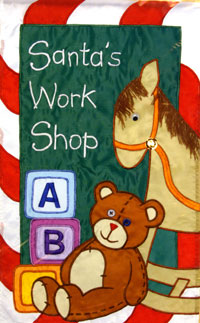 View Santa's Workshop Applique Flag 28"x44" - 92253