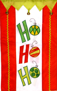 View HO HO HO Applique Garden Flag 11.5"x 18" - 92258