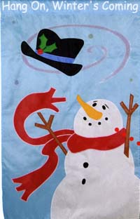 View Winter's Coming Applique Flag 28"x44" - 92423