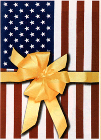 View Patriotic Flag Yellow Ribbon Support Flag 28"x40" - 9256CD