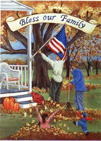View Bless Our Family Garden Flag 13"x18" - 9261MCD