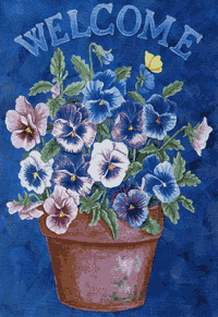 View Potted Pansy Flag 28"x40" - 9281CD
