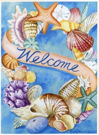 View Welcome Seashell Flag 28"x40" - 9297CD