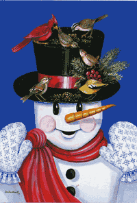 View Frosty w/ Birds Flag 28"x40" - 9394CD
