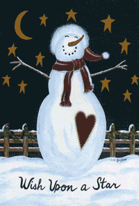 View Wish Upon A Star Snowman Flag 28"x40" - 9401CD
