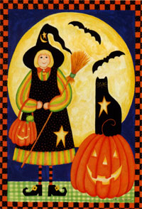 View Girl Pumpkin Flag 28"x40" - 9419CD