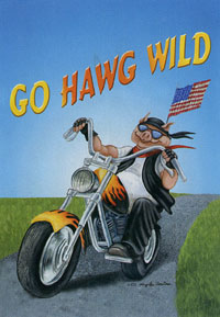 View GO HAWG WILD Patriotic Motorcycle Flag 28"x40" - 9450CD