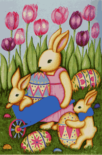 View Primitive Bunnies Flag 28"x40" - 9469CD