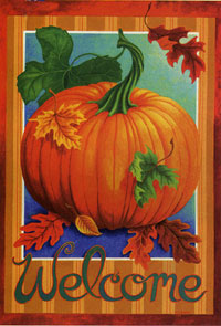 View Pumpkin Welcome Flag 28"x40" - 9507CD