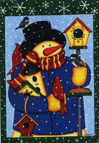 View Snowman Birds Flag 28"x40" - 9520CD