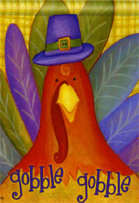 View Gobble Gobble Garden Flag 12.5"x18" - 35606MW