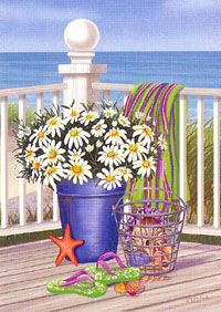 View Porch Daisies Garden Flag 12.5"x18" - 9572MCD