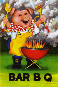 View BBQ Pig Flag 28"x40" - 9605CD