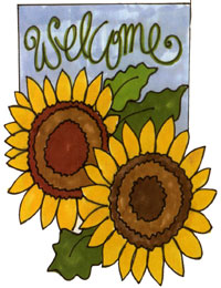 View Sunflower Applique Flag 28"x40" - 9666CD