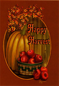 View Happy Harvest Pumpkin Flag 28"x40" - 9675CD