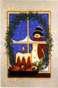View Window Snowman Flag 28"x40" - 9678CD