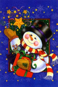 View Jolly Snowman Flag 28"x40" - 9682CD