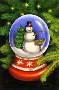 View Snowman in Globe Flag 28"x40" - 9691CD