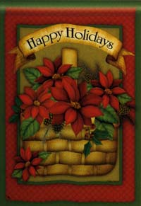 View Poinsettia Basket Garden Flag 12.5"x18" - 37176MW