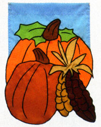 View Autumn Pumpkin Applique Garden Flag 12"x18" - 9730MCD