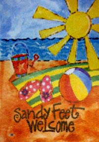 View Sandy Feet Garden Flag 12"x16" - 9806MCD