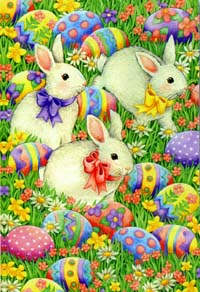 View Easter Eggs & Bunnies Garden Flag 12.5"x18" - 9816MCD