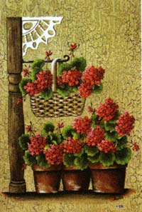 View Geranium Basket Garden Flag 12.5"x18" - 9830MCD