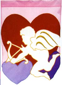 View Cupid Applique Garden Flag 12"x18" - 9851MCD