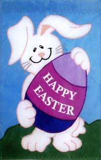 View Happy Easter Egg Applique Garden Flag 12"x16" - 9871MCD