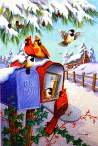 View Winter Mailbox Flag 28"x40" - 9905CD