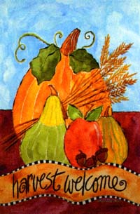 View Harvest Welcome Flag 28"x40" - 9909CD