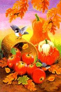 View Apples & Leaves Flag 28"x40" - 9919CD