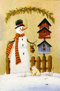 View Snowman Crackle Flag 28"x40" - 9923CD
