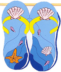 View Nautical Flip Flops Applique Garden Flag 12"x18" - 075CF