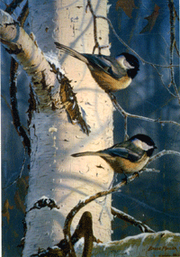 View Chicadees at Dawn Flag 28"x40" - FC071CF
