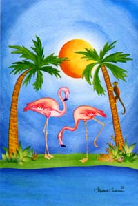 View Flamingo Holiday Flag 28"x40" - FC110CF