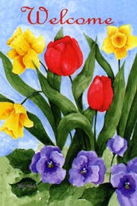 View Flowers of Spring Flag 28"x40" - FC125CF