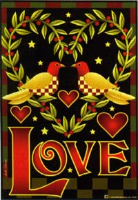 View LOVE Birds Garden Flag 12.5"x18" - JFL054