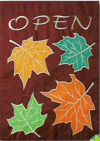 View Fall Open Applique Garden Flag 12.5" x 18" - T0506G
