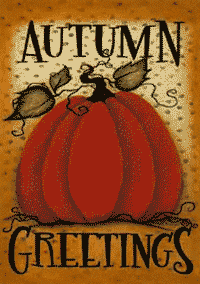 Pumpkin Greetings Flag 28x40