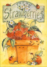 View Fresh Strawberries Garden Flag 12.5"x18" - T5124G