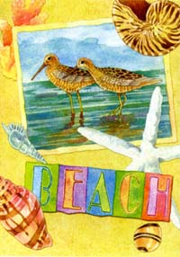 View Beach Postcard Flag 28"x40" - T7071