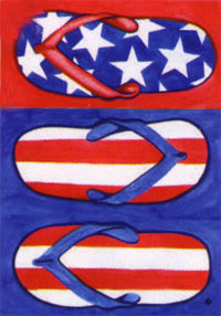 View Patriotic Flip Flops Flag 28"x40" - T7097