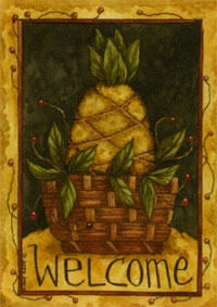 View Pineapple Basket Flag 28"x40" - T7258