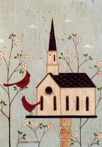 View Bird Church House Flag 28"x40" - T8038
