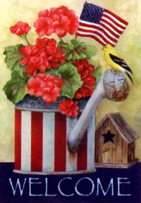 View Patriotic Watering Can Flag 28"x40" - T8224