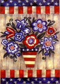View Patriotic Flowers Flag 28"x40" - T8228